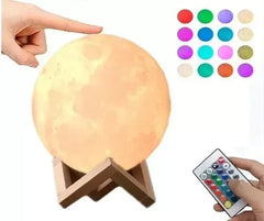 LÁMPARA LUNA 12 CM 3D LUZ LED COLORES