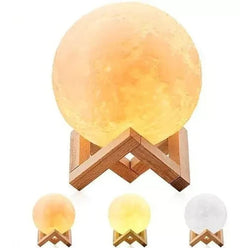 LÁMPARA LUNA 12 CM 3D LUZ LED COLORES